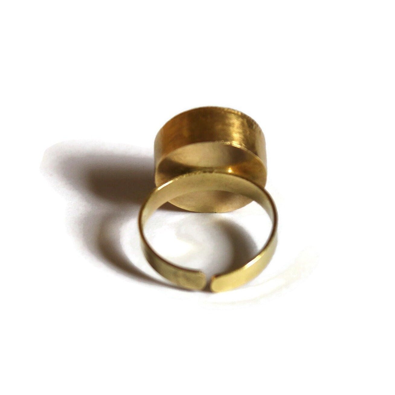 18k Gold Ring with Ottoman Stamp calligraphy. Islamic jewelry. Gold Adjustable Ring.