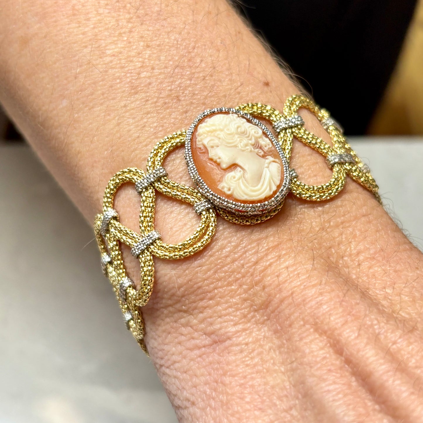 Camey Bracelet Made in Italy 18k Yellow and White Gold