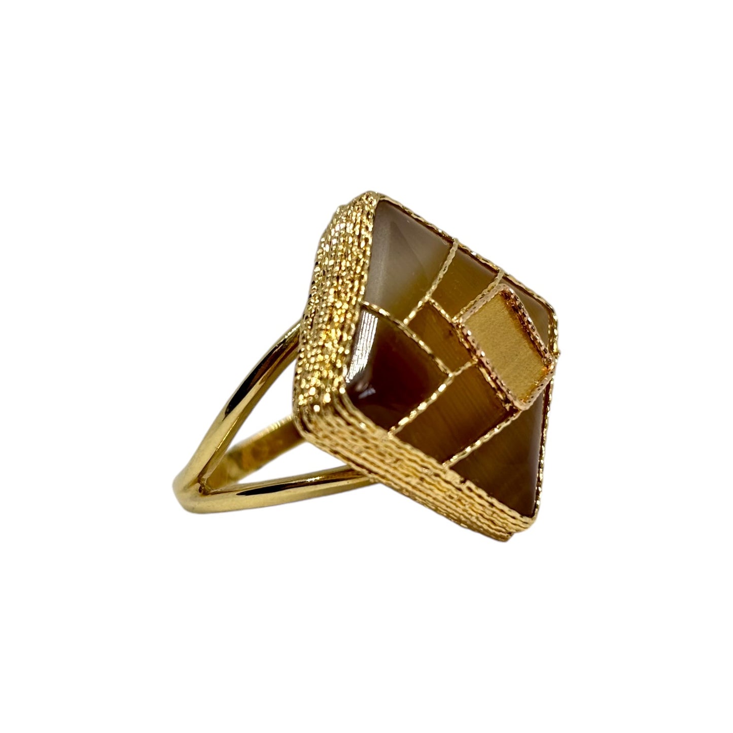 18k Gold Square Ring Set