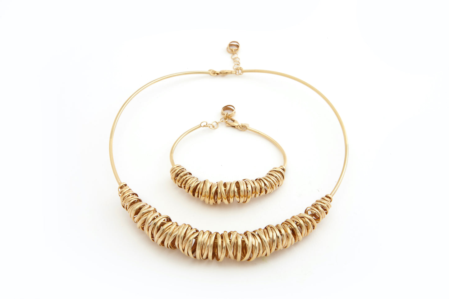 Necklace and Bracelet Gold Set