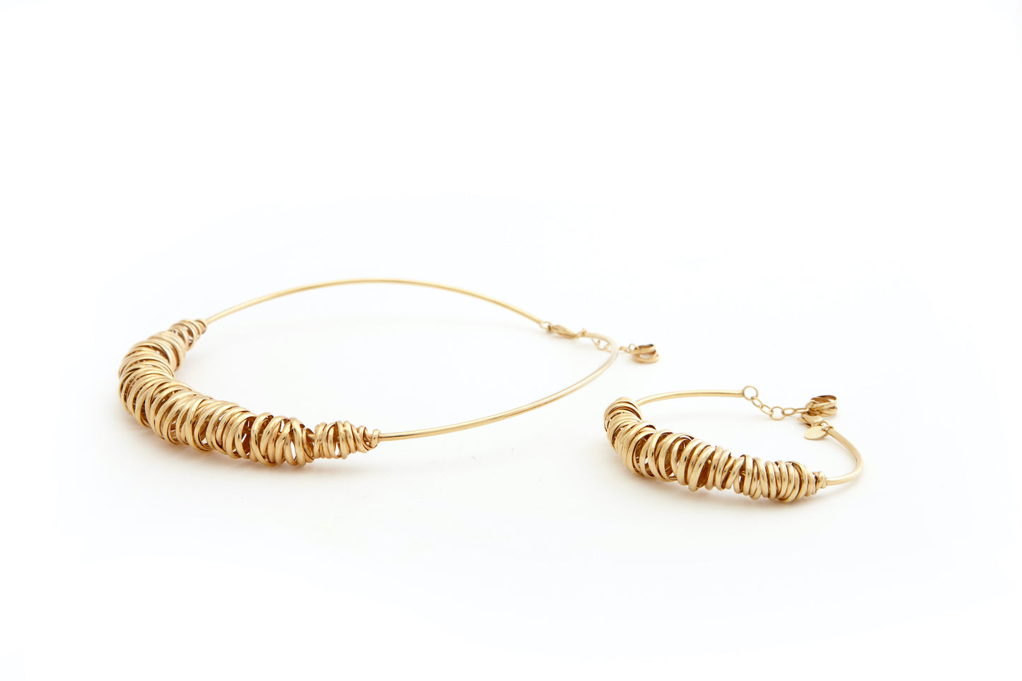 Necklace and Bracelet Gold Set