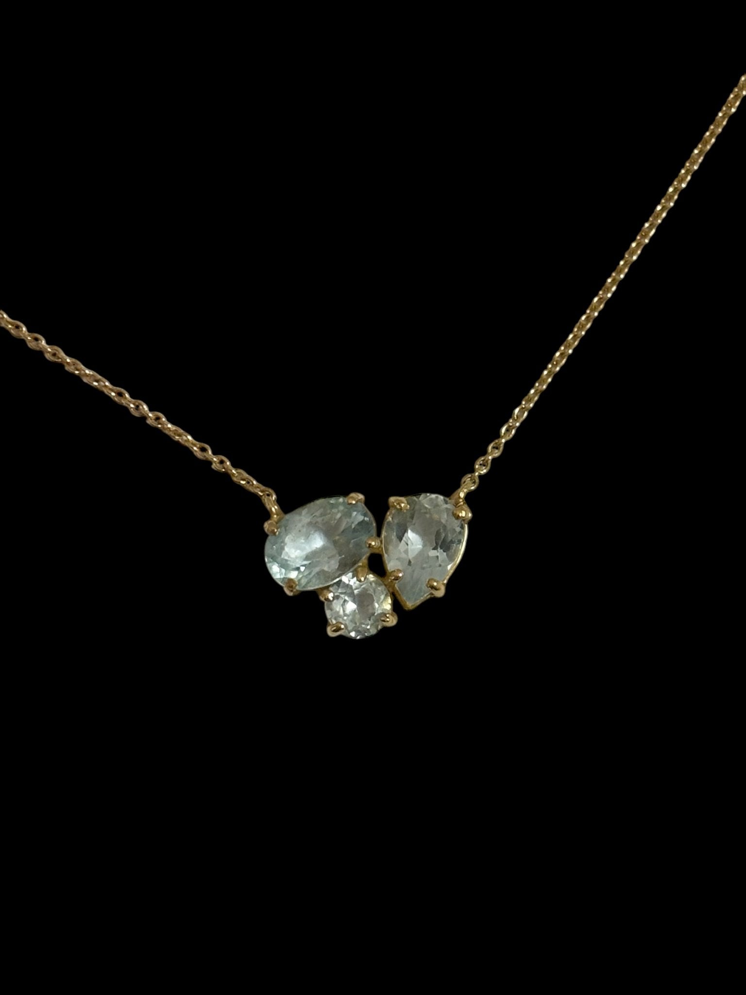 Aquamarine Yellow Gold Necklace - R. Mouzannar