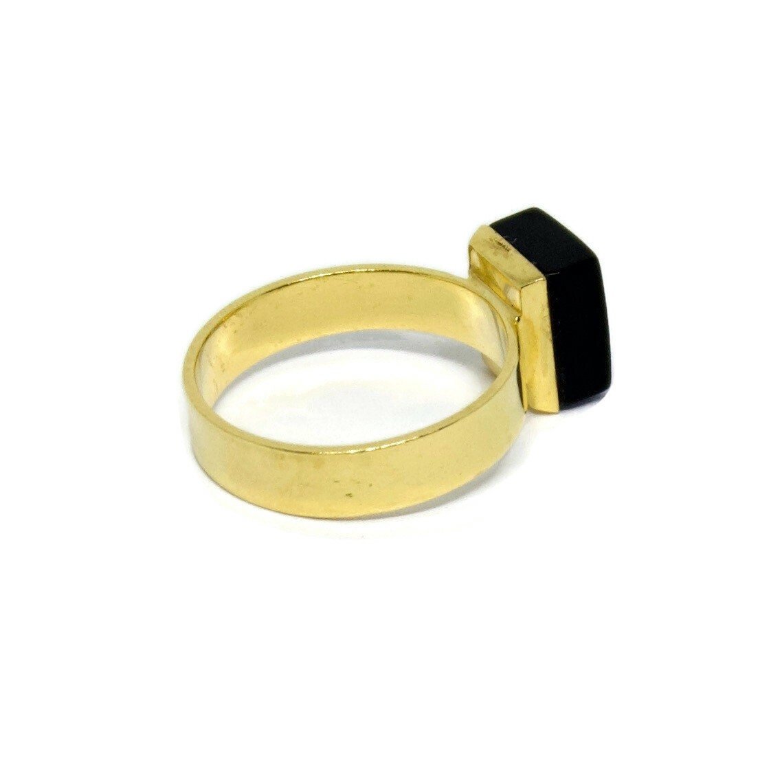 Black Onyx and Diamond 18k Gold Cocktail Ring