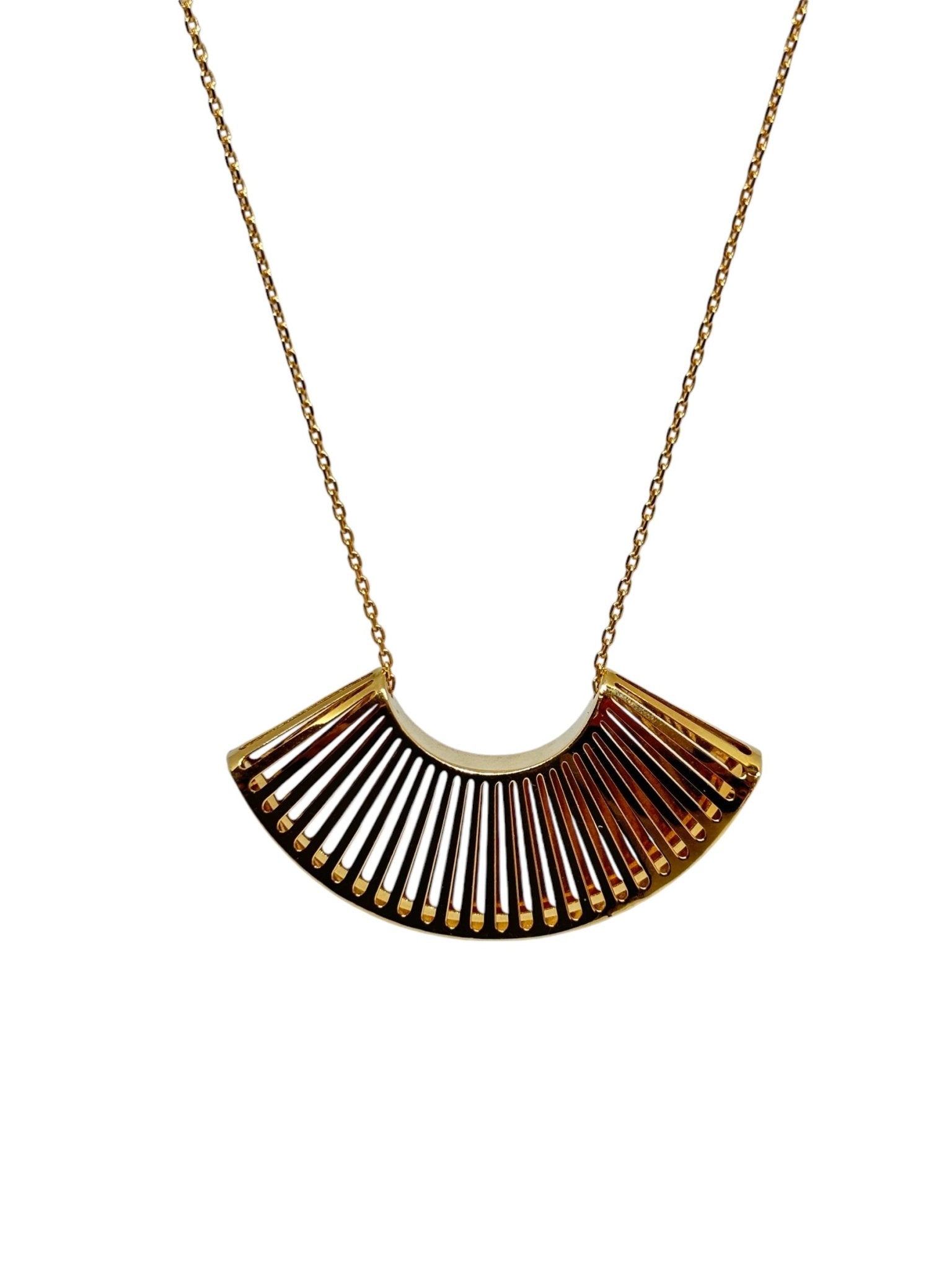 Fan Necklace in 18k Solid Gold - R. Mouzannar Jewelry