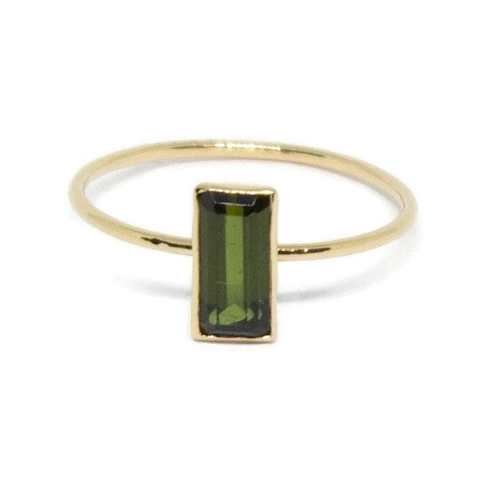 Natural Peridot 18K Solid Gold Ring, Peridot Gold Ring, 18K Solid Gold Peridot Ring, Handmade Gold Ring - R. Mouzannar Jewelry