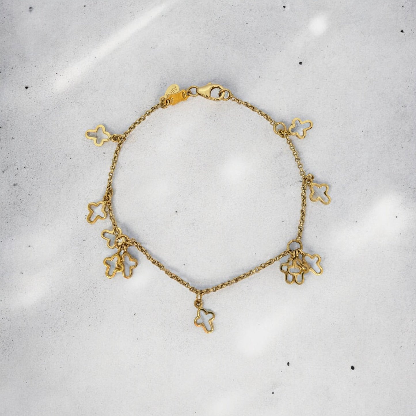Necklace and Bracelet with cross pattern in 18k yellow gold Set - R. Mouzannar