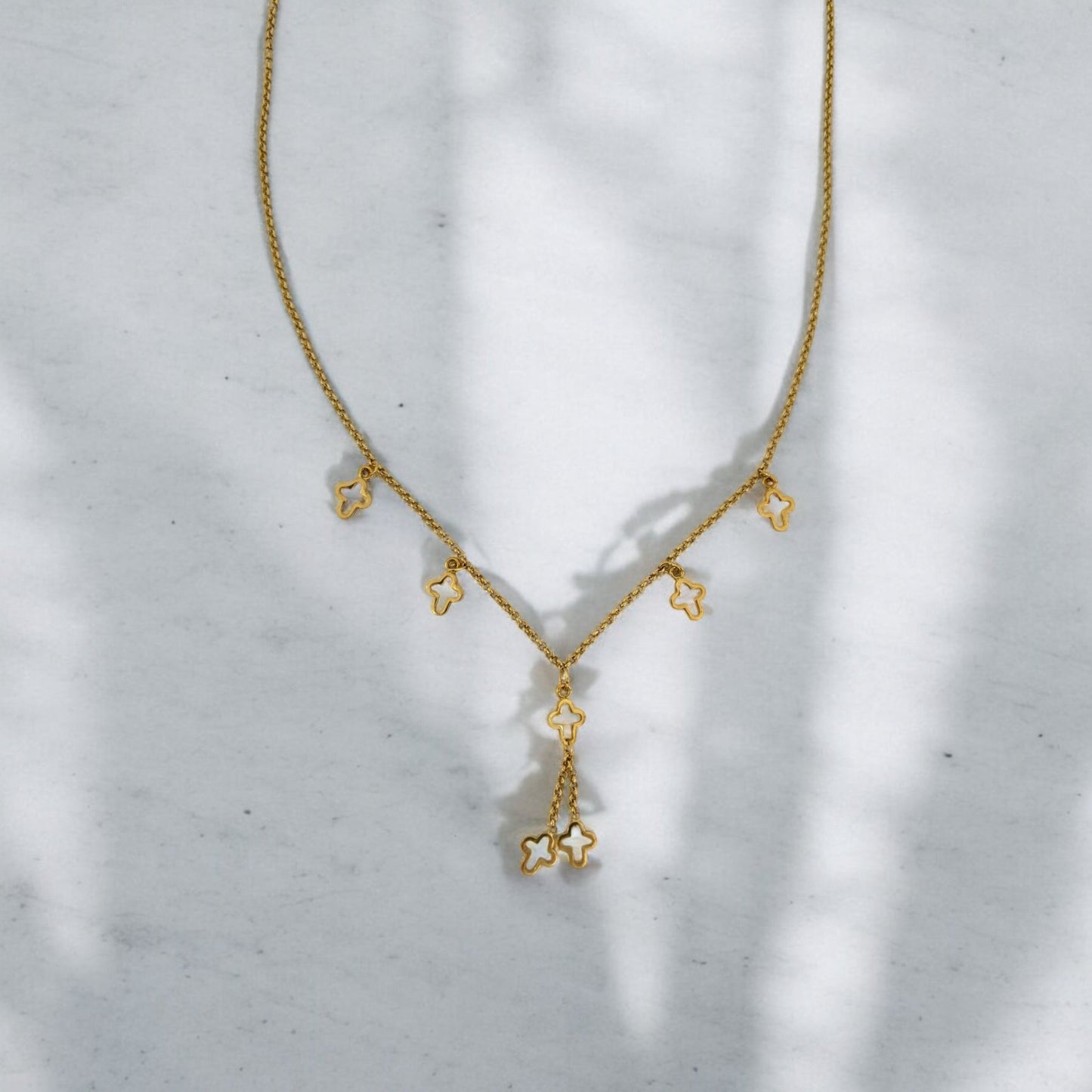 Necklace and Bracelet with cross pattern in 18k yellow gold Set - R. Mouzannar