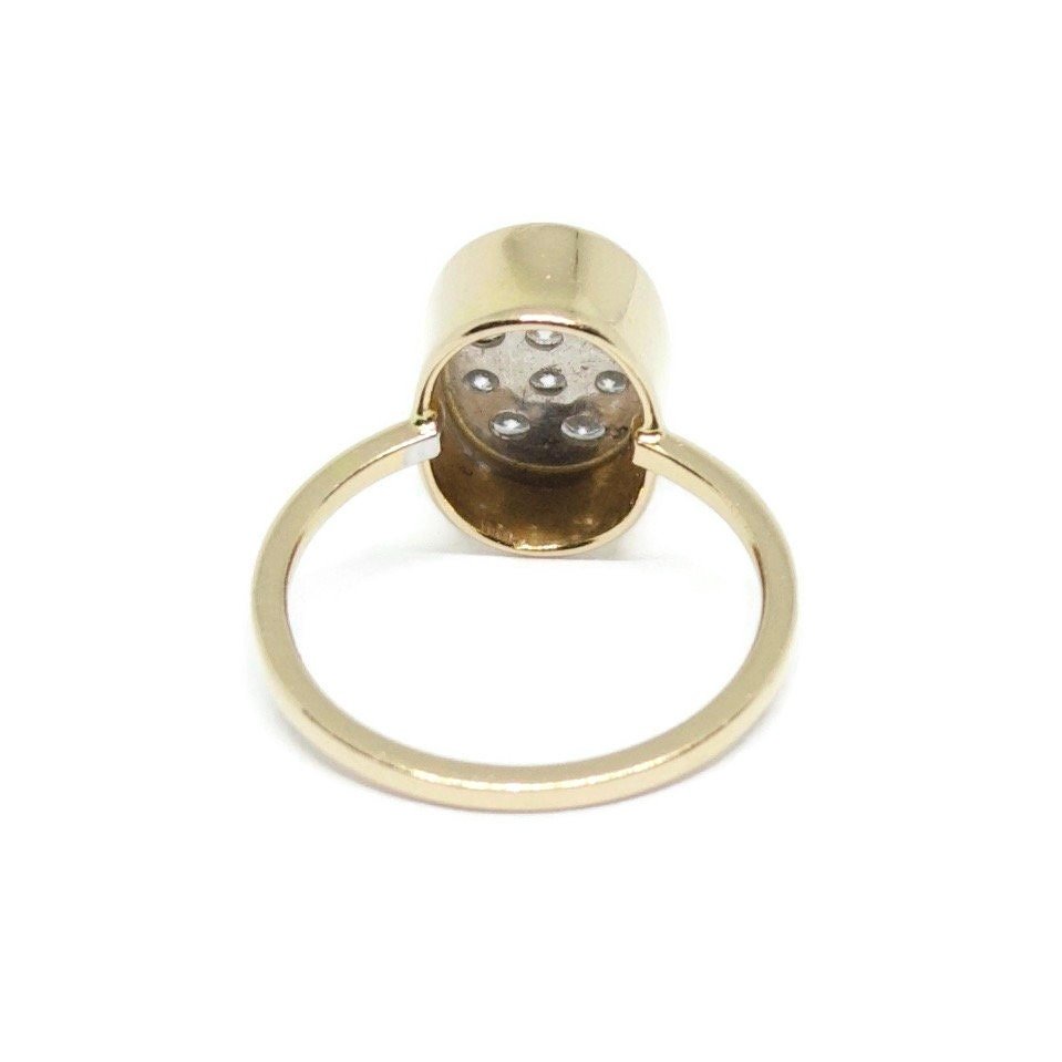 Oval Pavé Diamond Ring in 18K Rose Gold, Gift For Women. Engagement Ring, Wedding Party - R. Mouzannar Jewelry