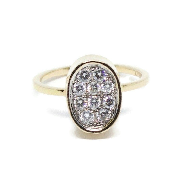 Oval Pavé Diamond Ring in 18K Rose Gold, Gift For Women. Engagement Ring, Wedding Party - R. Mouzannar Jewelry