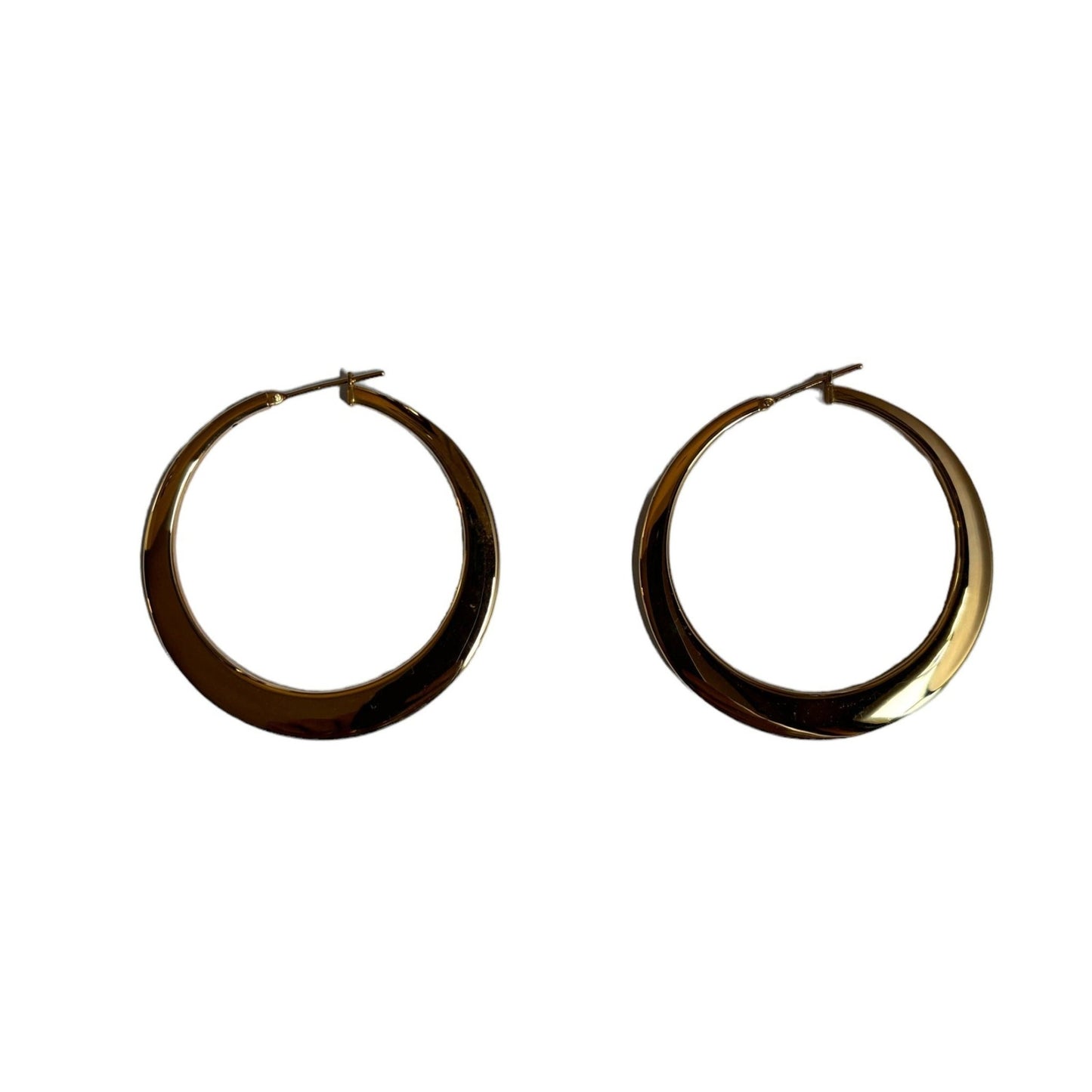 Stylish 18k Gold Hoop Earrings for a Classic Look, 18k Solid Gold Earrings - R. Mouzannar Jewelry