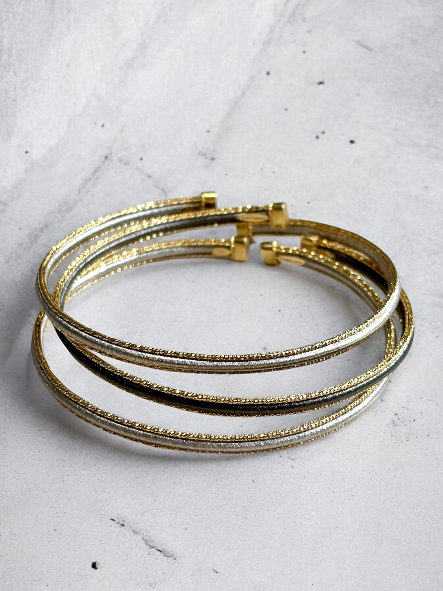 Gold Bracelet Rigid and Open in Dark Gray 18k Gold