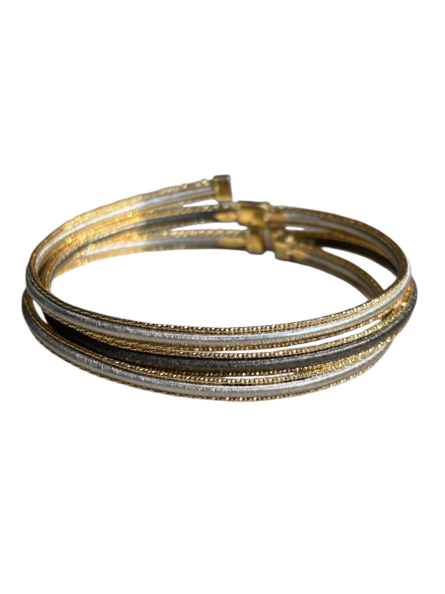 Gold Bracelet Rigid and Open in Dark Gray 18k Gold