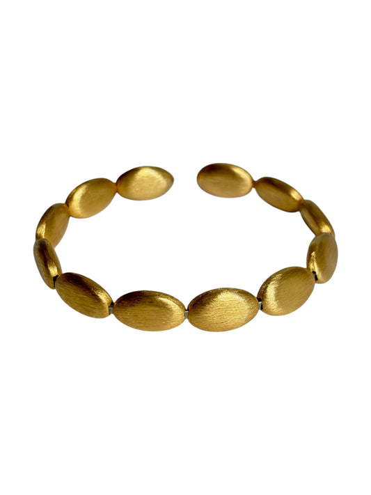 Matte Gold 18k Pebble Bracelet Made in Italy