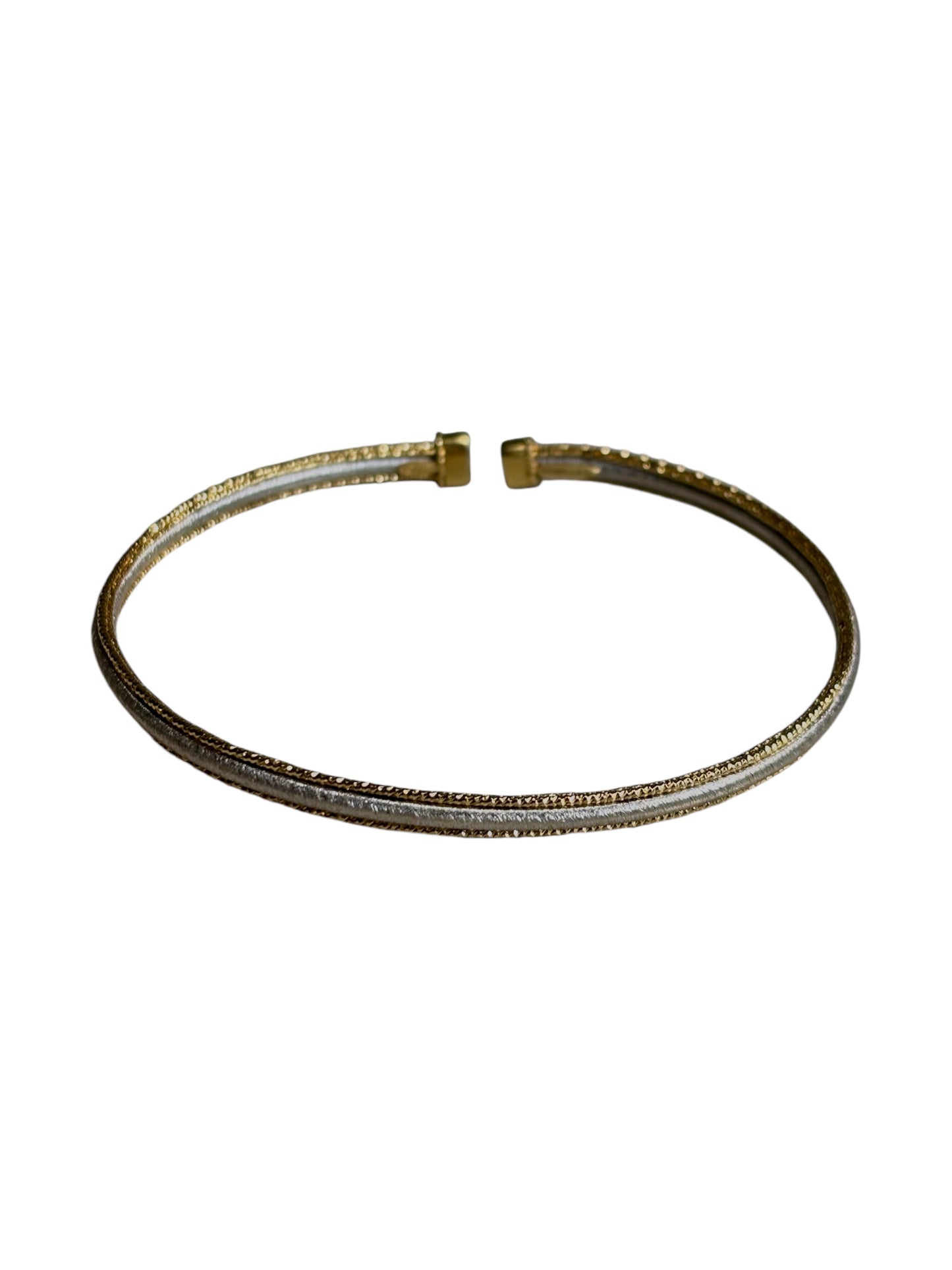 Gold Bracelet Rigid and Open in White 18k Gold