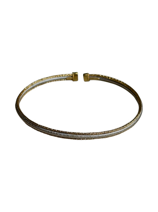 Gold Bracelet Rigid and Open in White 18k Gold