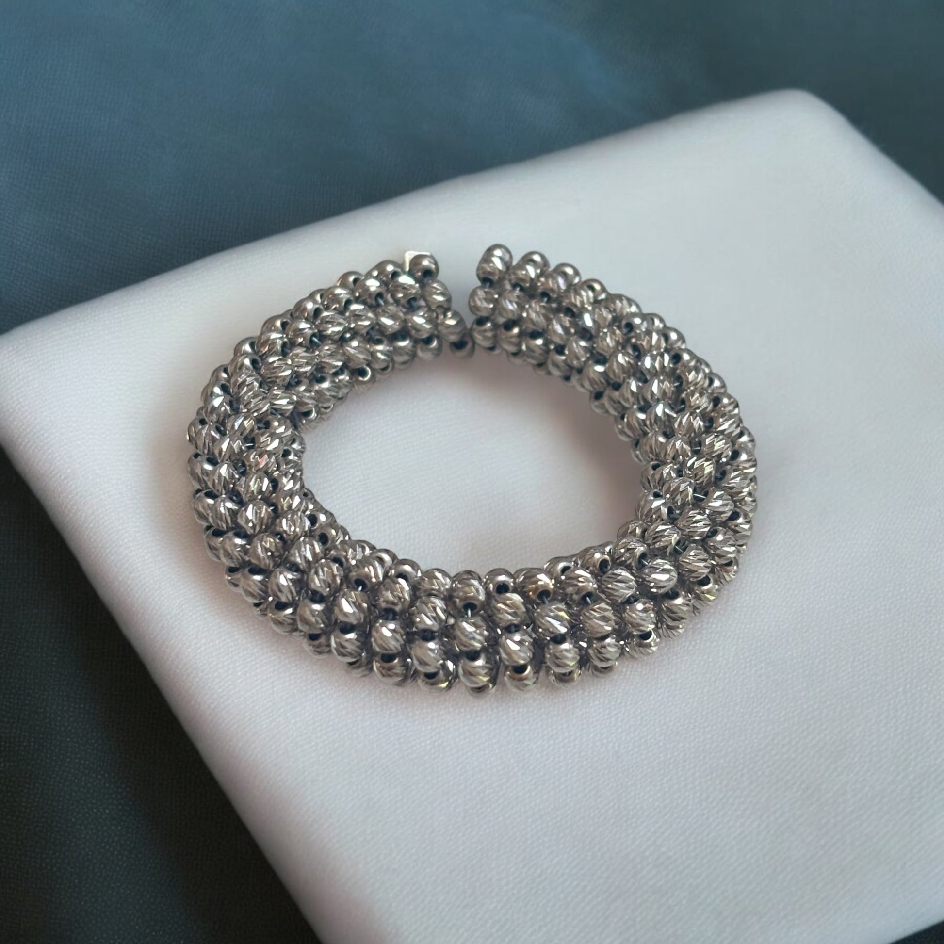 Made in Italy White Gold Elastic Bracelet Creativae