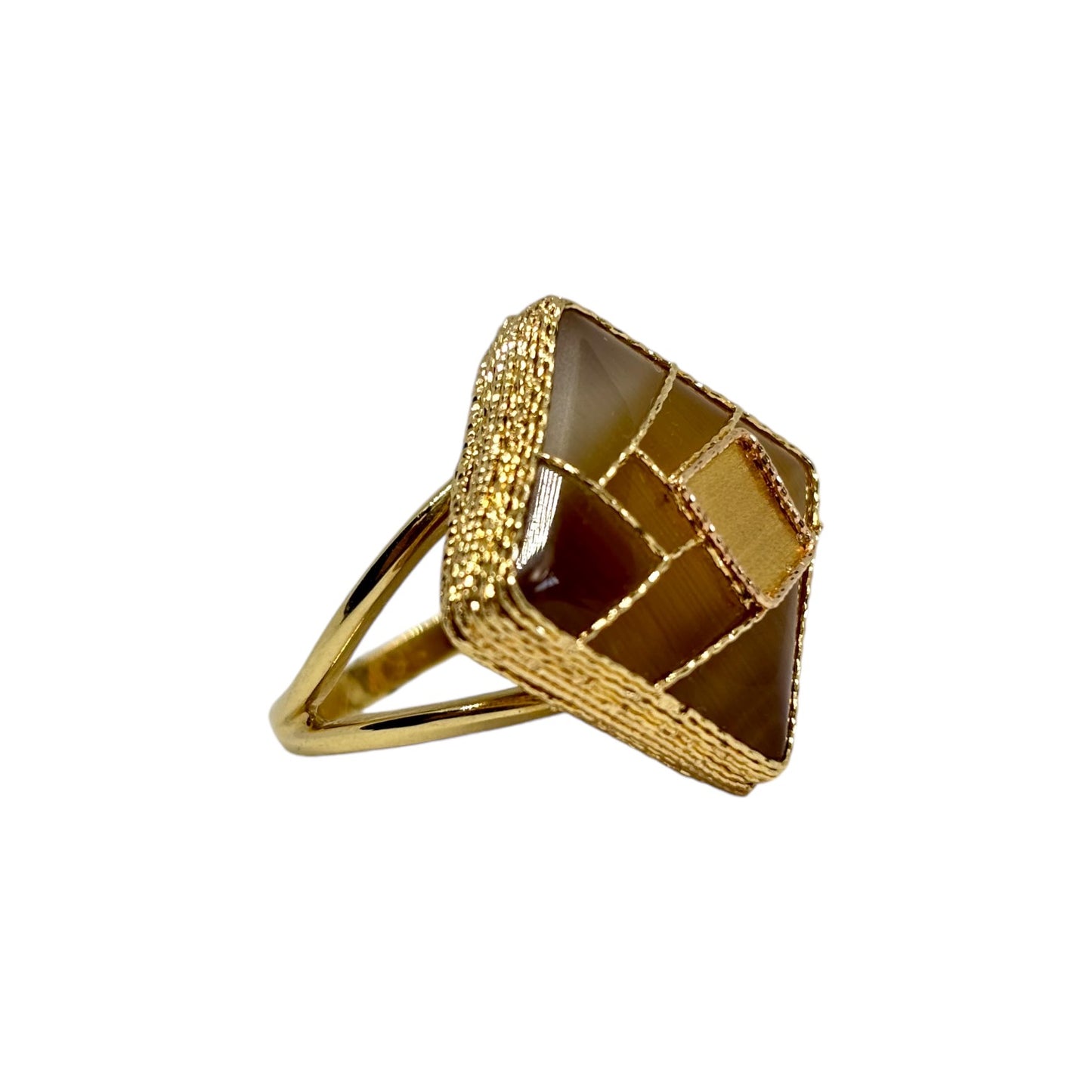 18k Gold Square Ring Set