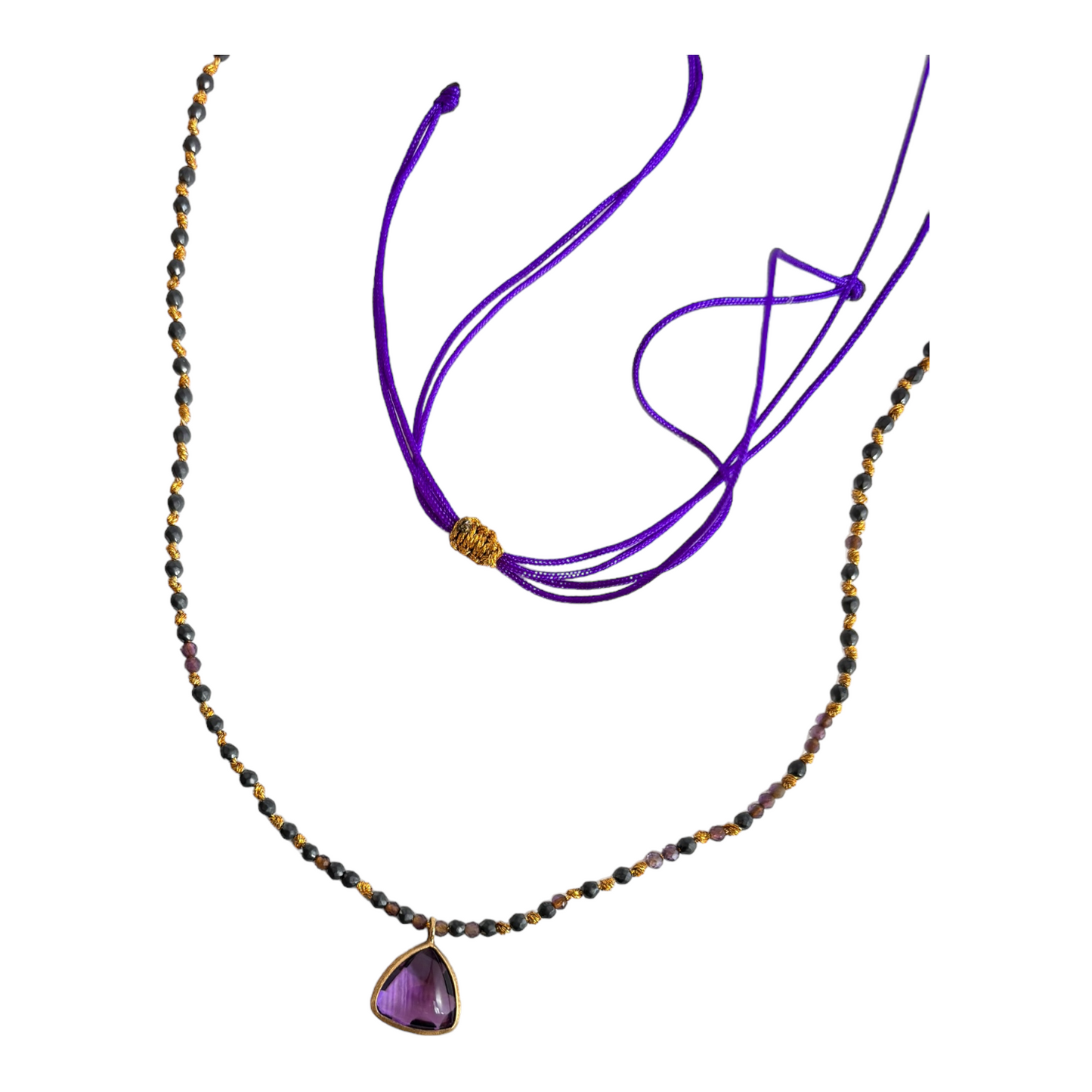 Purple and purple stone Necklace