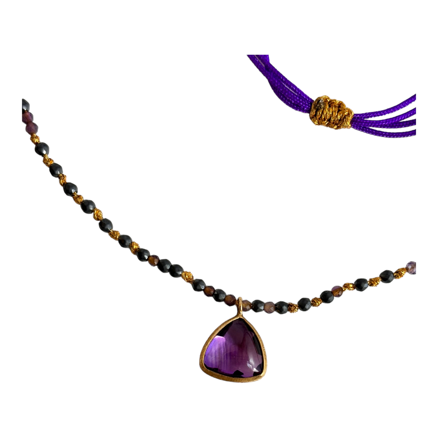 Purple and purple stone Necklace