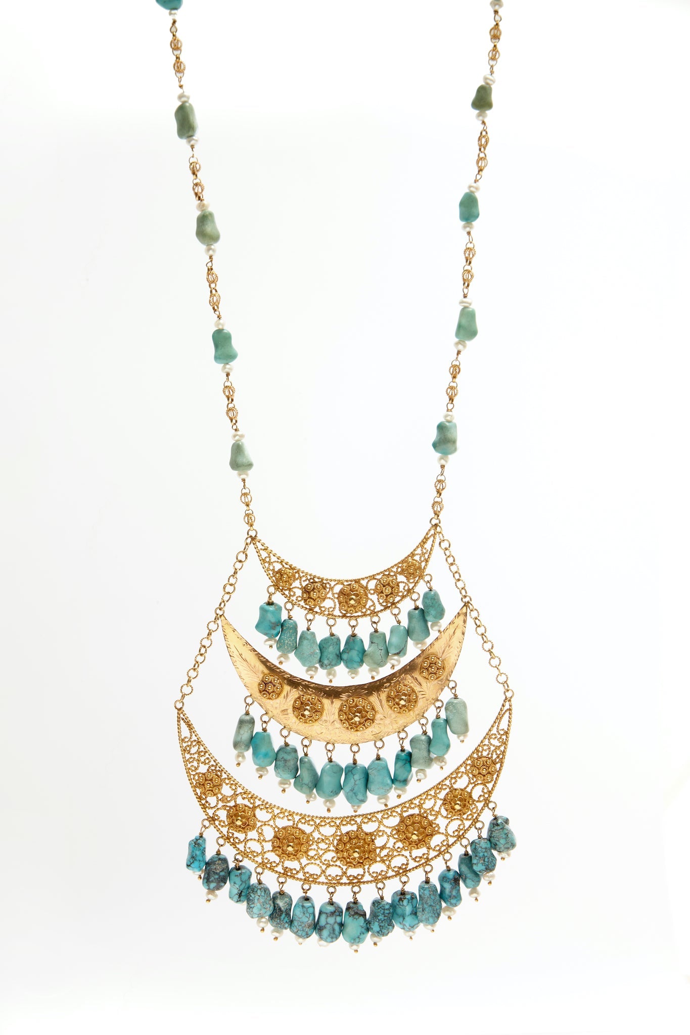 Necklace Gold With Turquoise