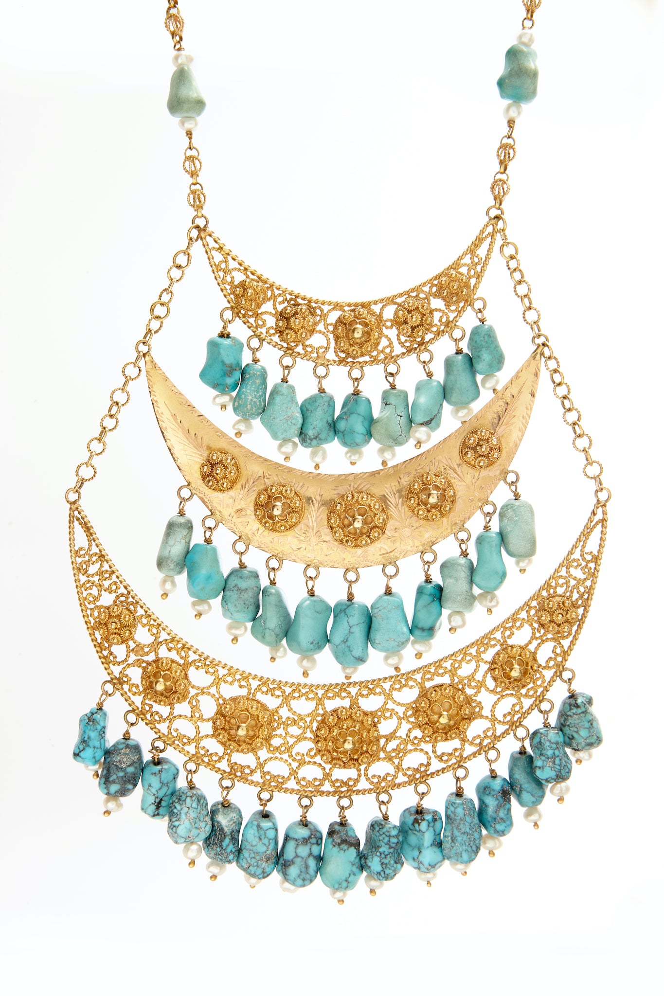 Necklace 18k Gold With Turquoise