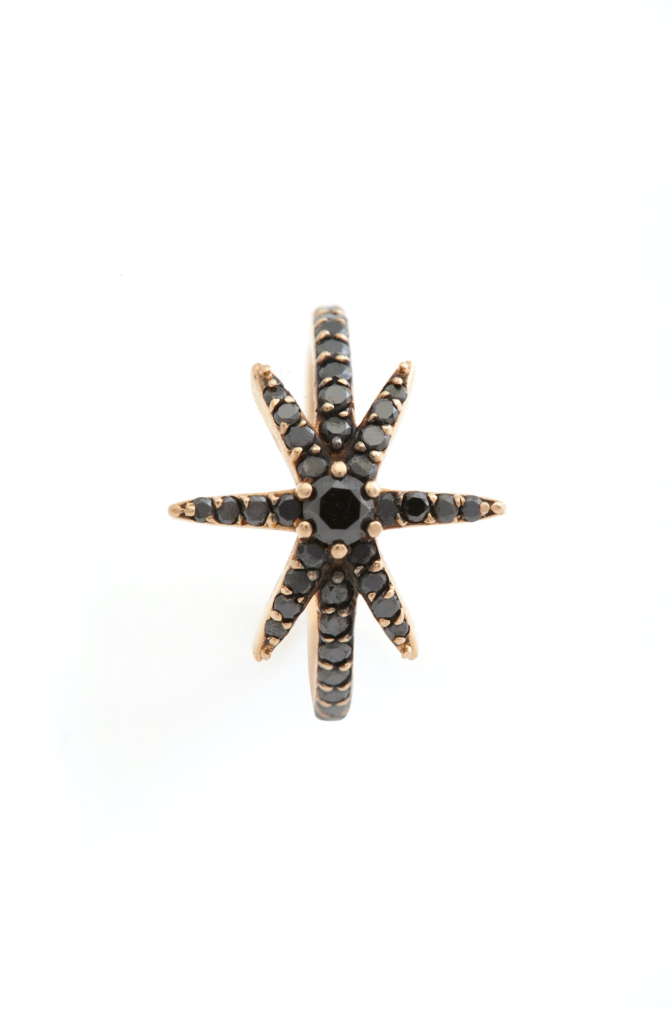 Ring 18k Rose Gold With Black Diamonds