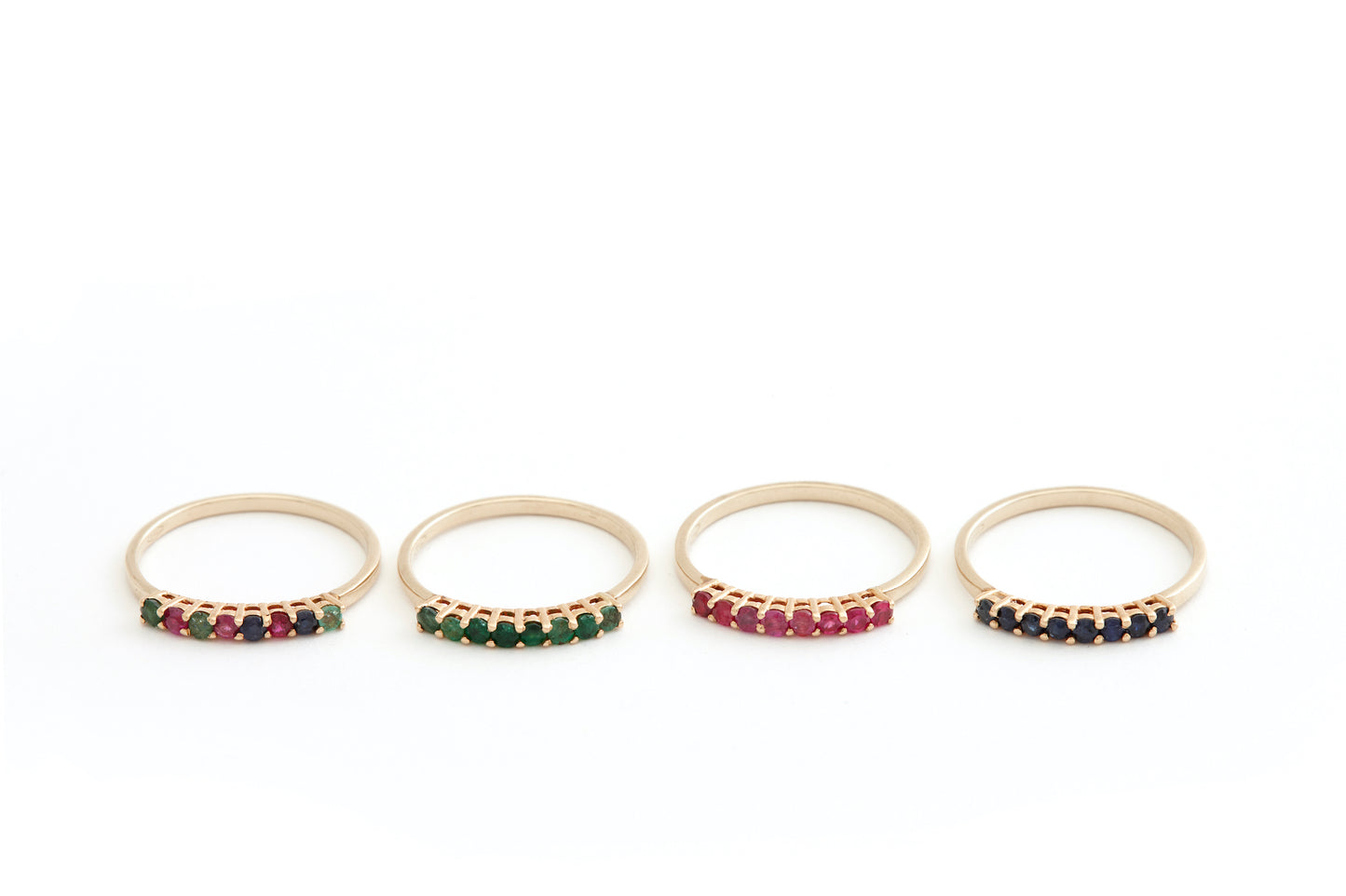 18k Rose Gold Ring, Choose your Gemstones, Sapphires, Rubies, Emeralds, or a mix of gemstones on 1 ring