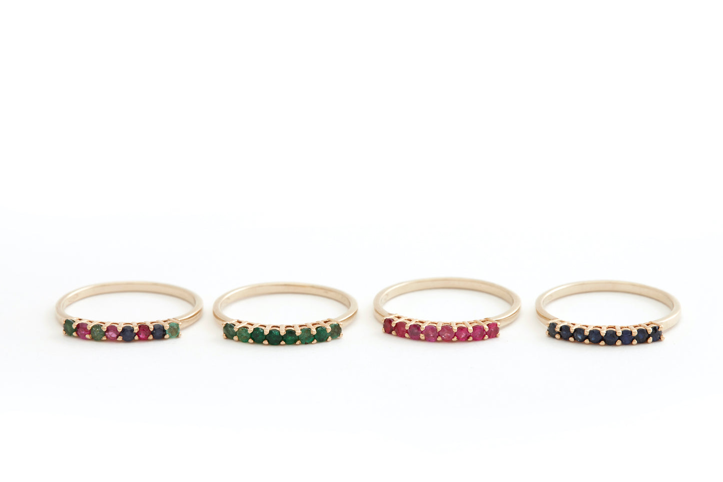 18k Rose Gold Ring, Choose your Gemstones, Sapphires, Rubies, Emeralds, or a mix of gemstones on 1 ring