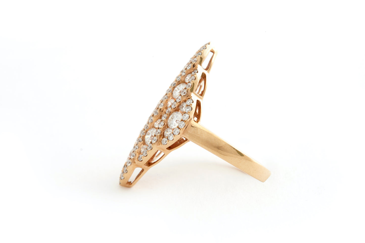 Ring Rose 18k Gold With Diamonds