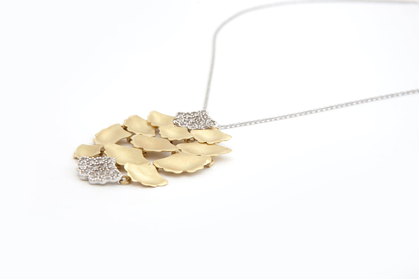 Necklace 18k White and Yellow Gold With Zircone