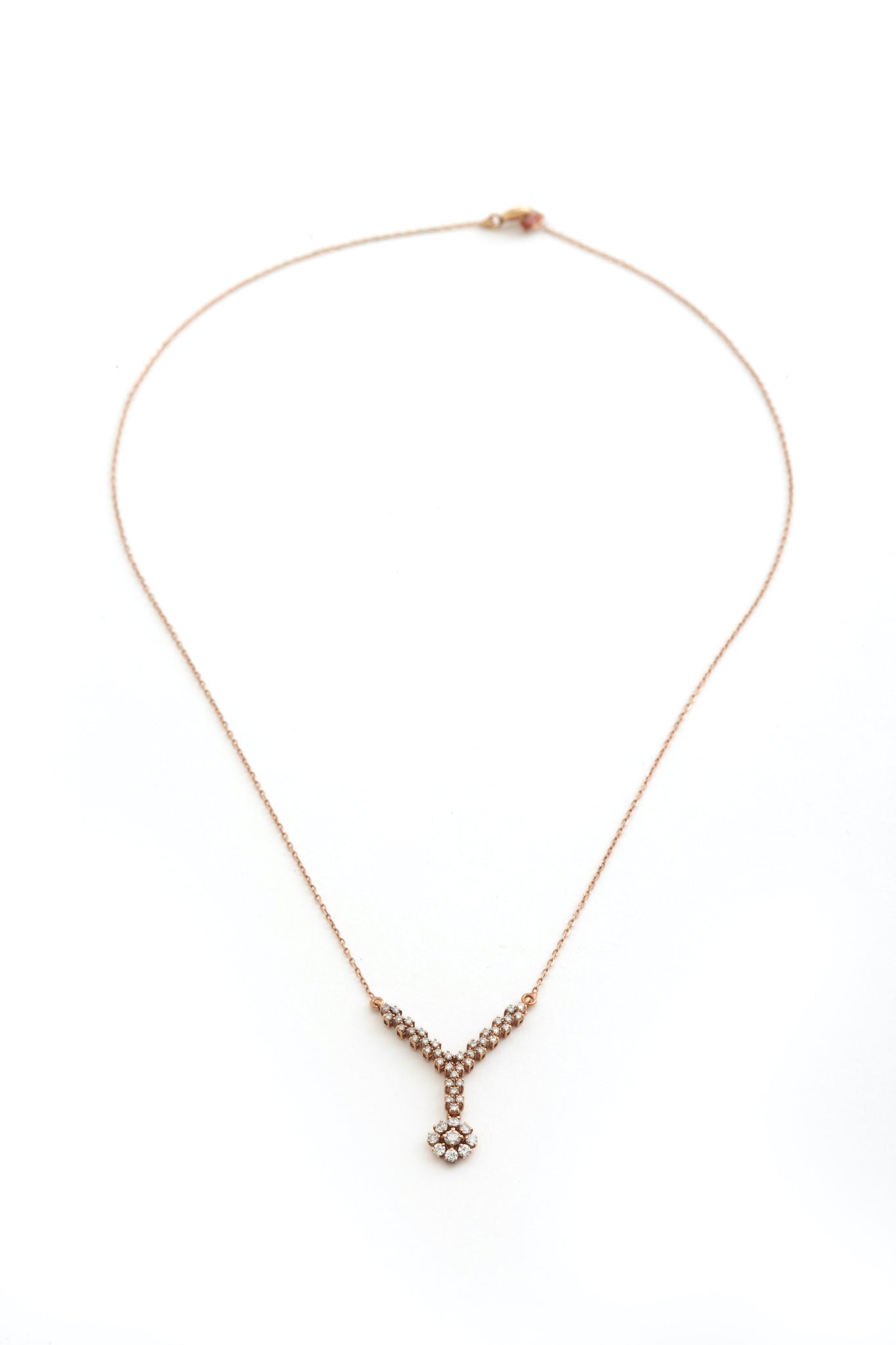 Necklace Pink Gold With Diamonds