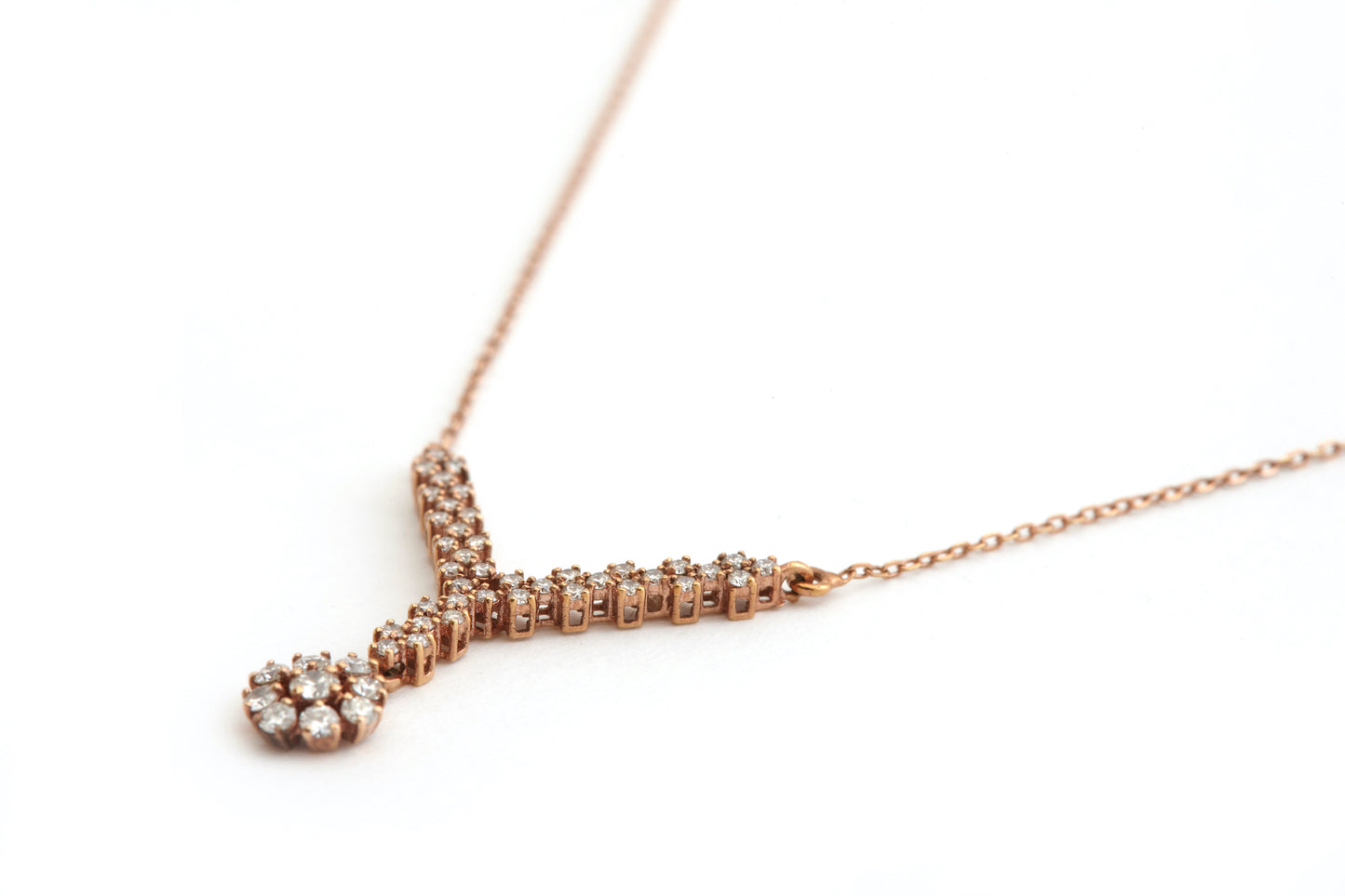 Necklace 18k Rose Gold With Diamonds