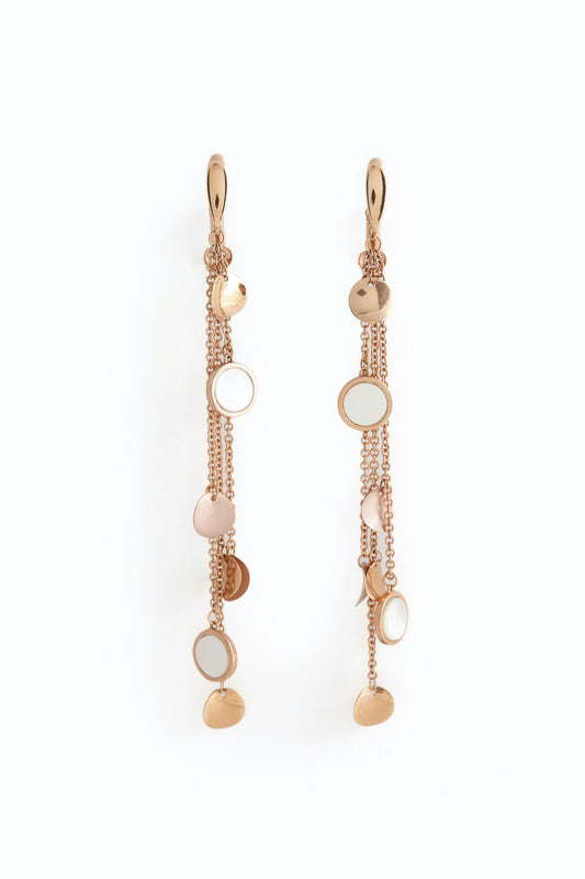 Earrings Pink Gold With Nacre