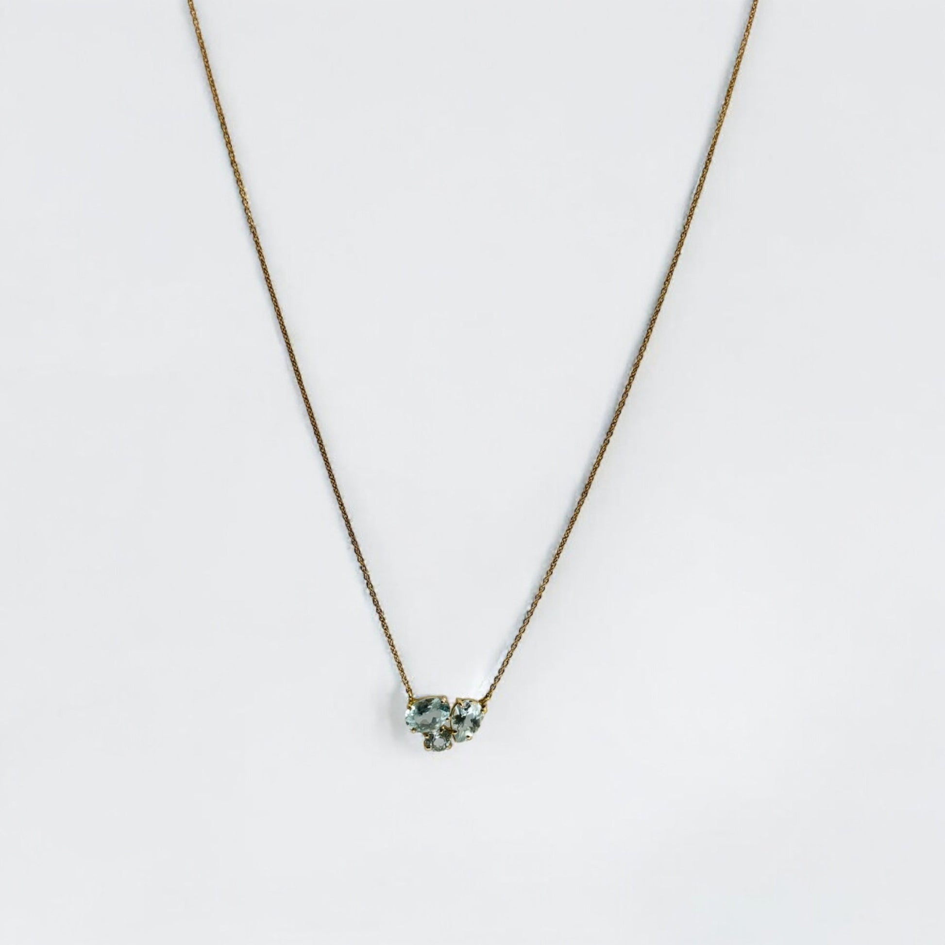 Aquamarine Yellow Gold Necklace - R. Mouzannar