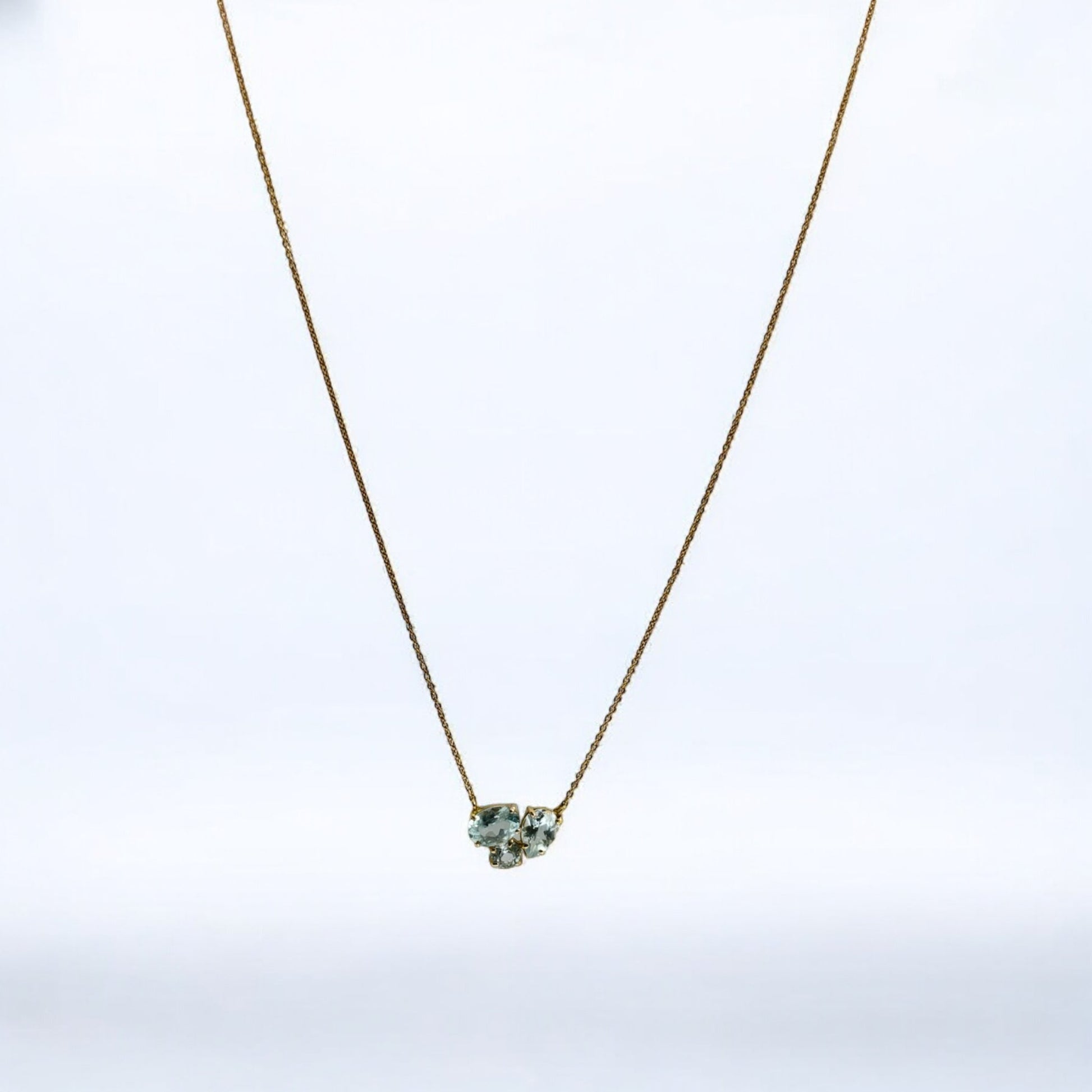 Aquamarine Yellow Gold Necklace - R. Mouzannar