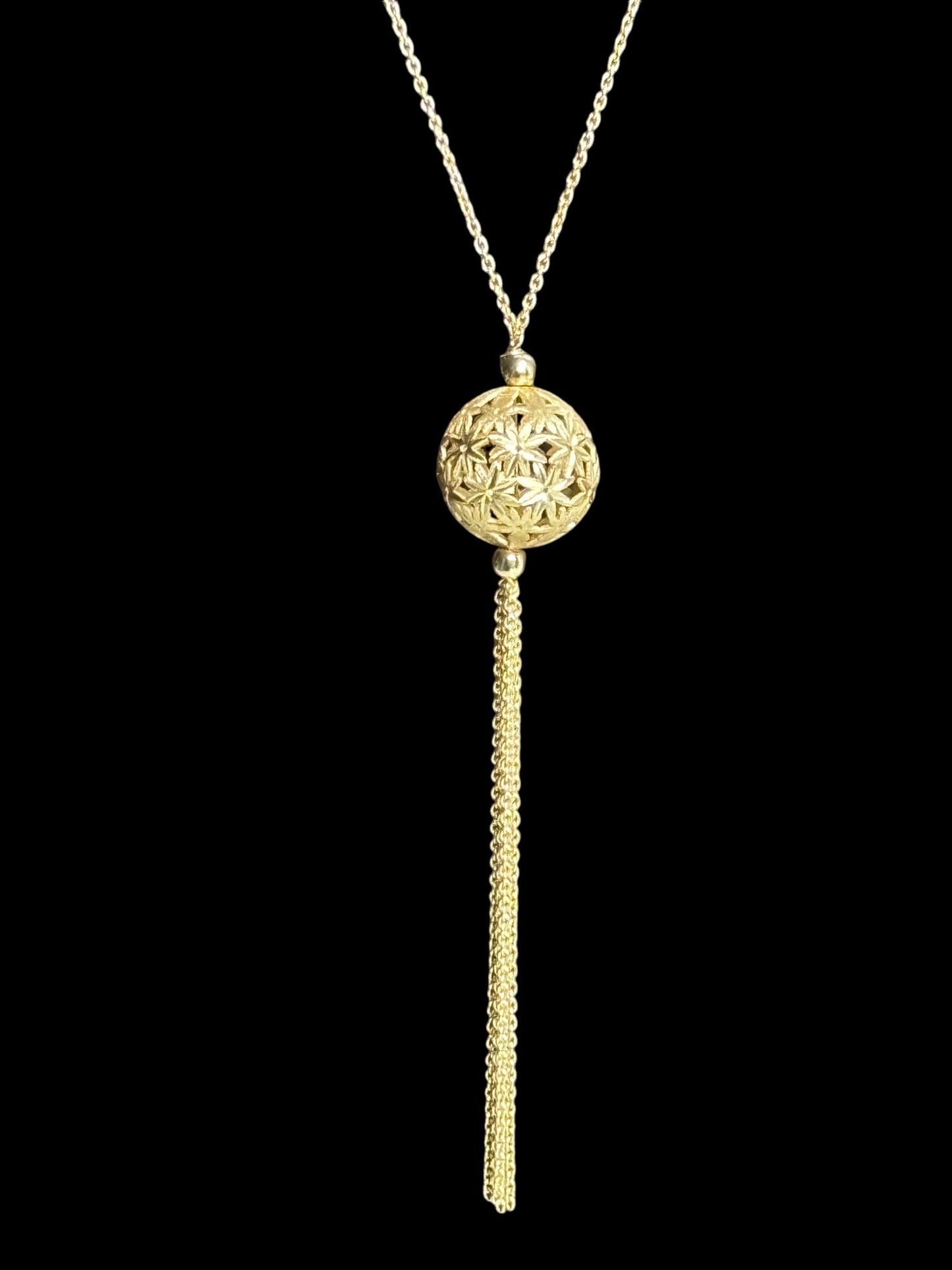 Made in Italy 18k Solid Gold Round Beveled Ball Necklace - R. Mouzannar