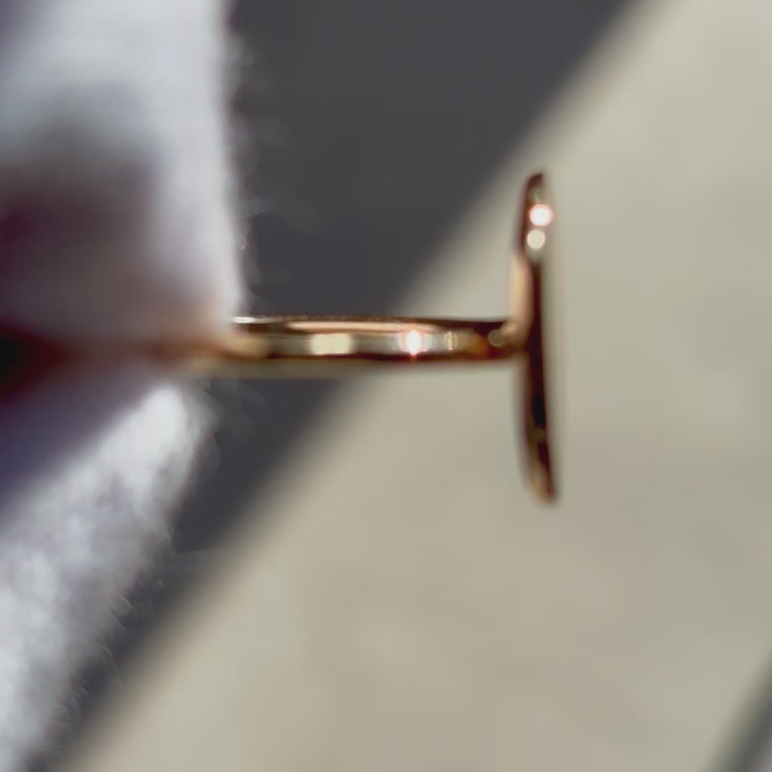 Video of Signet ring in 18k round rose gold for women and men